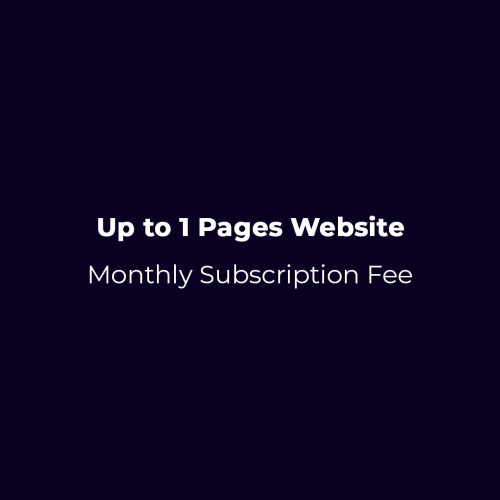 1 Pages Web Monthly Subscription Fee $19